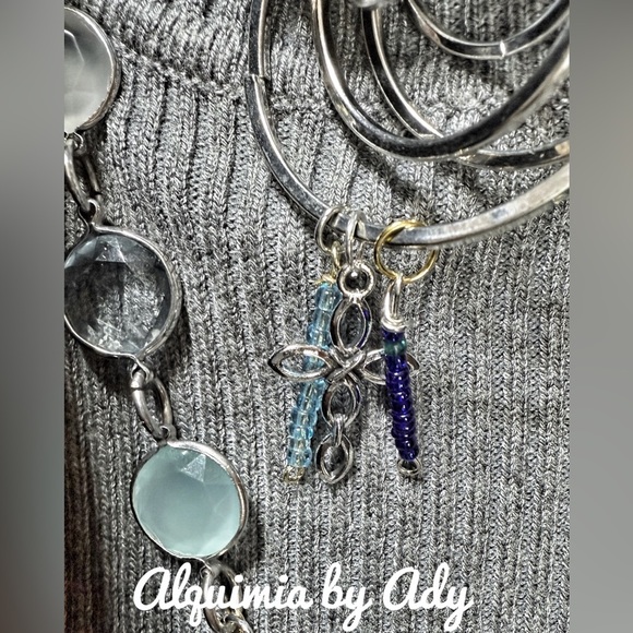 Bohemian bandanna turquoise statement multi charms necklace - Picture 3 of 8